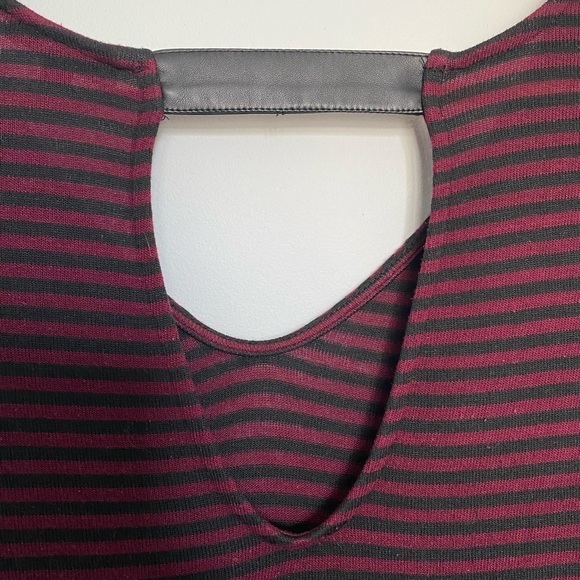 DYNAMITE Burgundy Black Striped Tunic - Picture 7 of 8